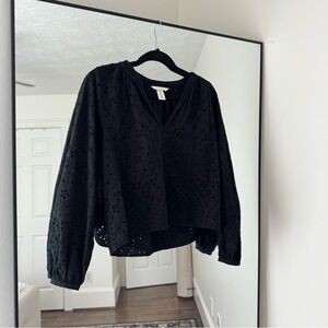 Blouse with Eyelet Embroidery